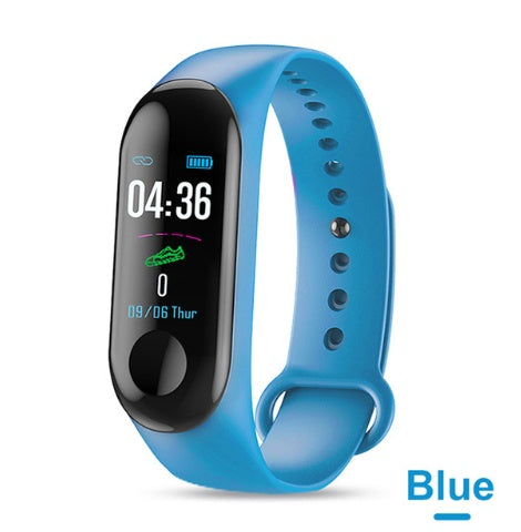 Relógio inteligente com medidor de frequência cardíaca e mede seu exercícios, passos e lembretes com pulseira colorida