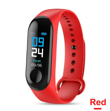 Relógio inteligente com medidor de frequência cardíaca e mede seu exercícios, passos e lembretes com pulseira colorida