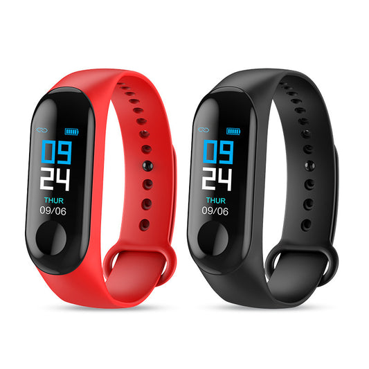 Relógio inteligente com medidor de frequência cardíaca e mede seu exercícios, passos e lembretes com pulseira colorida