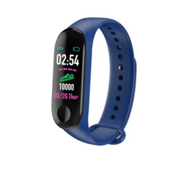 Relógio inteligente com medidor de frequência cardíaca e mede seu exercícios, passos e lembretes com pulseira colorida